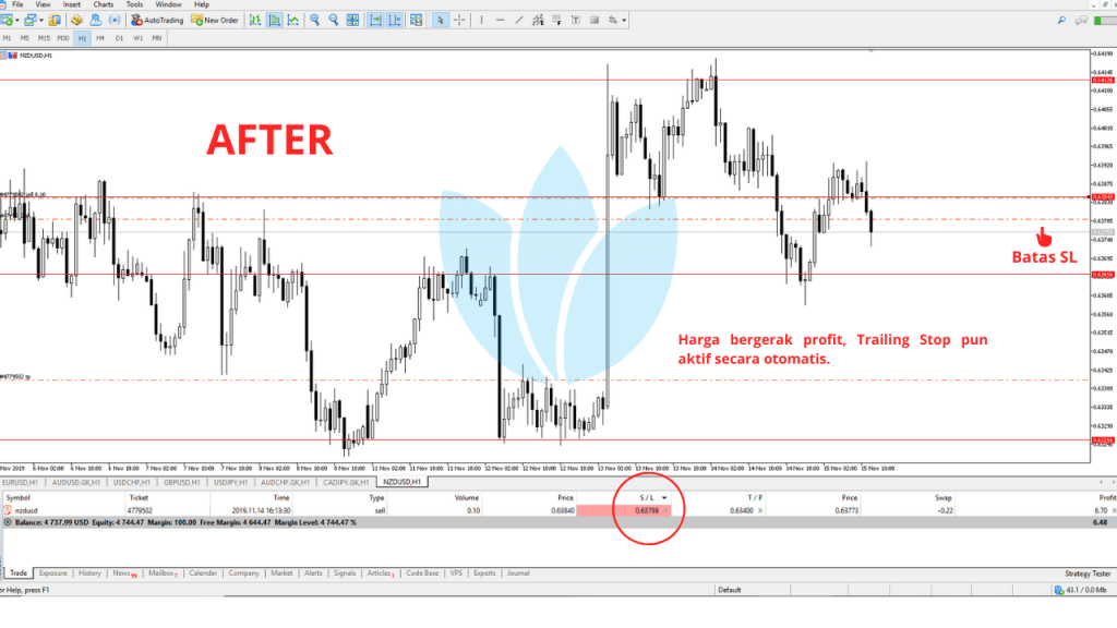 Contoh Penggunaan Trailing Stop After