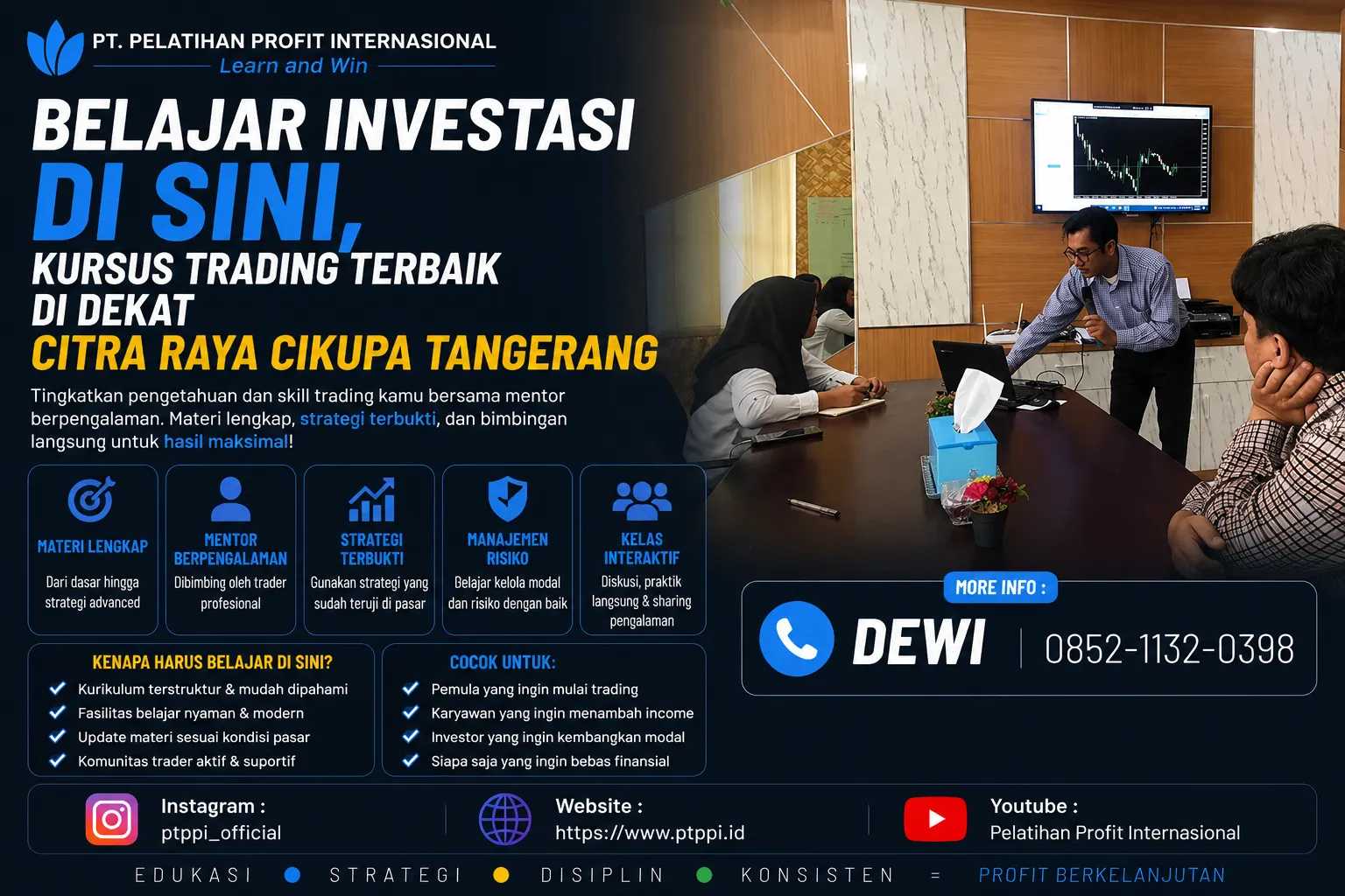 Belajar Investasi di Sini, Kursus Trading Terbaik di Dekat Citra Raya Cikupa Tangerang
