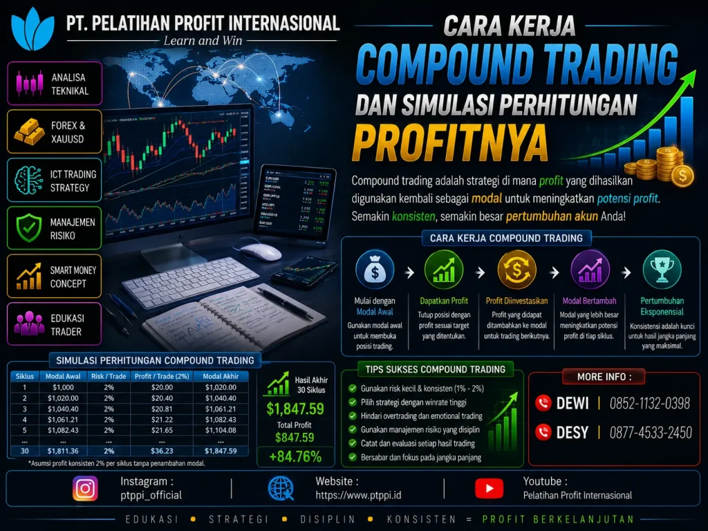 Cara Kerja Compound Trading dan Simulasi Perhitungan Profitnya