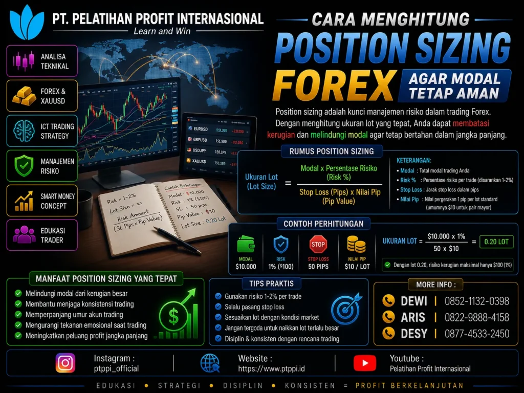 Cara Menghitung Position Sizing Forex agar Modal Tetap Aman