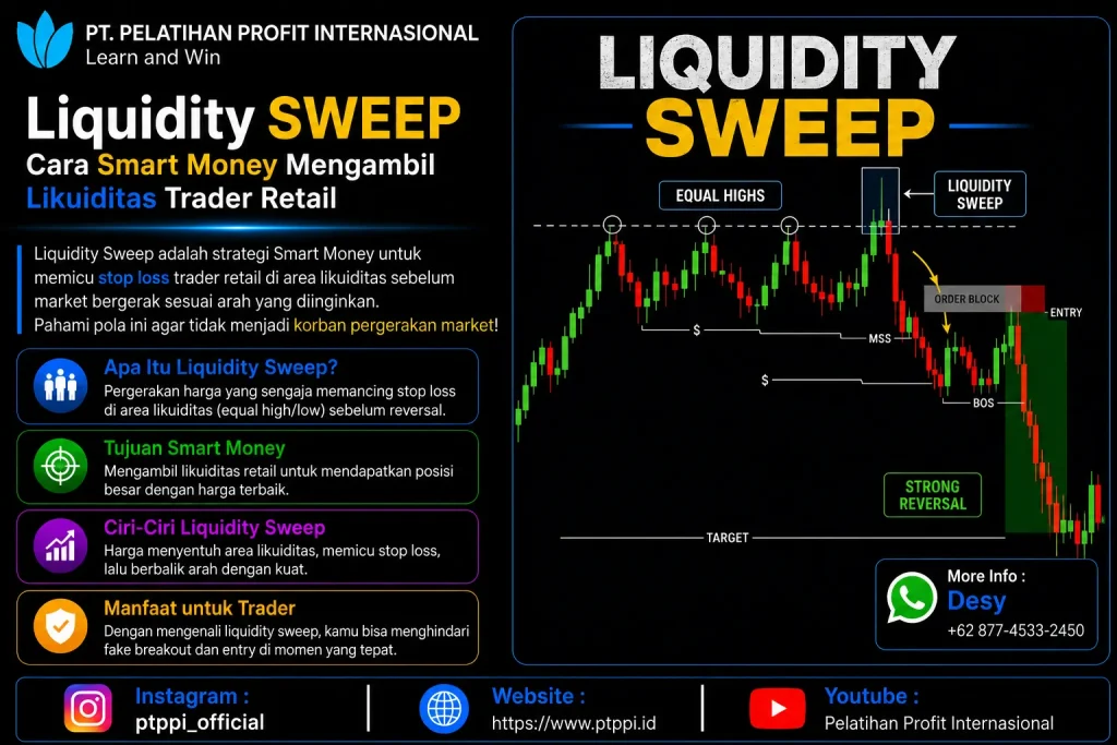 Liquidity Sweep Cara Smart Money Mengambil Likuiditas Trader Retail