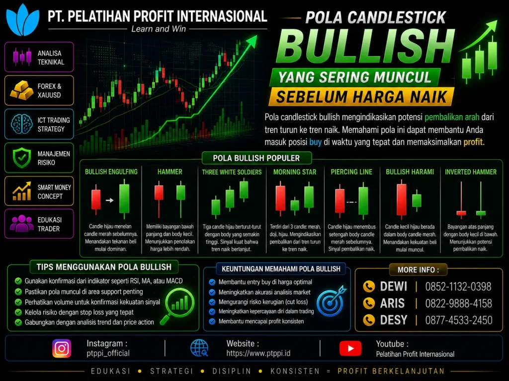 Pola Candlestick Bullish yang Sering Muncul Sebelum Harga Naik