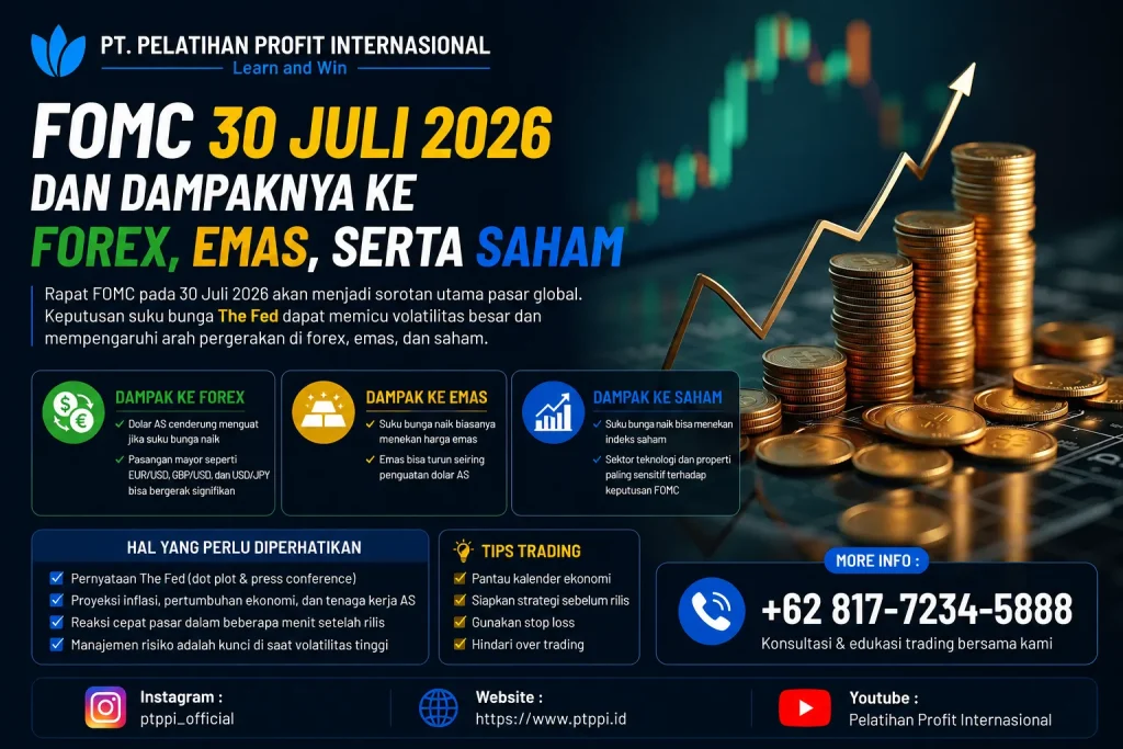 FOMC 30 Juli 2026 dan Dampaknya ke Forex, Emas, serta Saham
