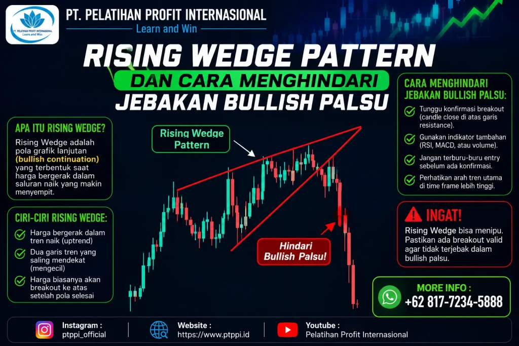 Rising Wedge Pattern dan Cara Menghindari Jebakan Bullish Palsu