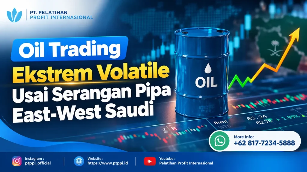 Oil Trading Ekstrem Volatile Usai Serangan Pipa East-West Saudi