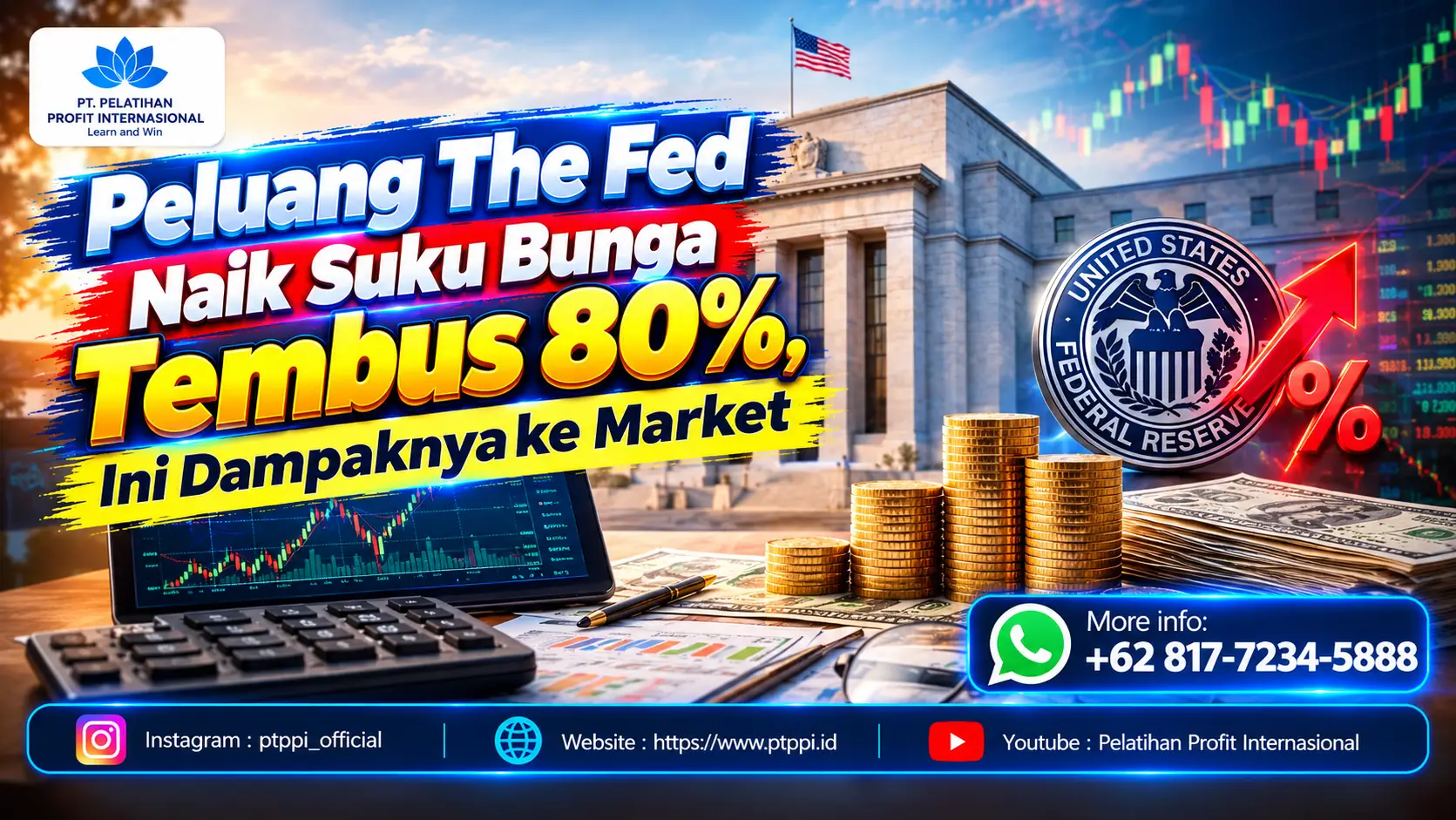 Peluang The Fed Naik Suku Bunga Tembus 80%, Ini Dampaknya ke Market
